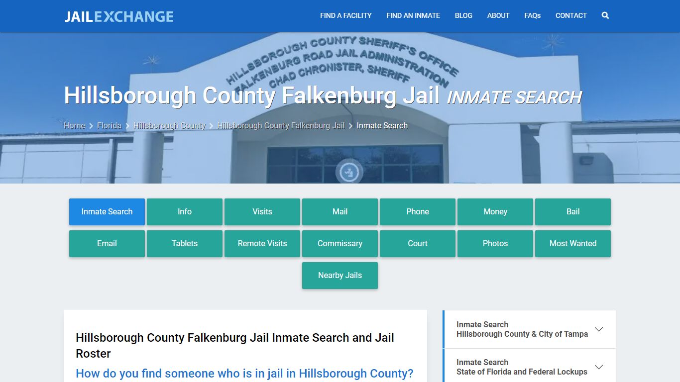 Hillsborough County Falkenburg Jail Inmate Search
